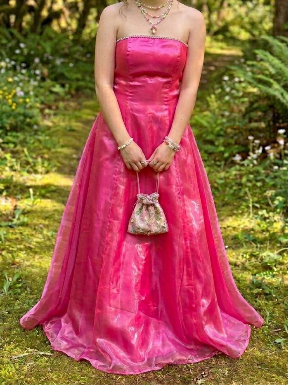 Vintage Circa 2003 Y2K Organza Prom Dress Tulle Underskirt Fairycore Formal